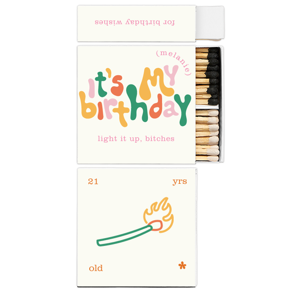It's My Birthday Custom Photo Matches Two-Chamber Matchbox (Photo)