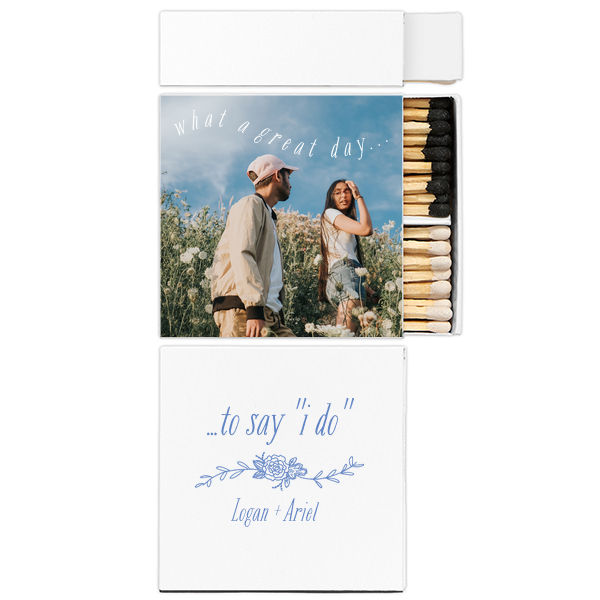 Say I Do Custom Photo Match Two-Chamber Matchbox (Photo)