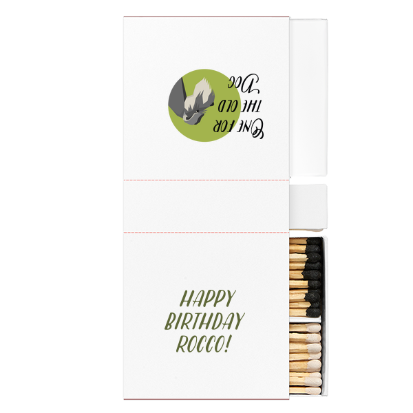 Old Dog Birthday Custom Photo Match Two-Chamber Matchbox (Photo)