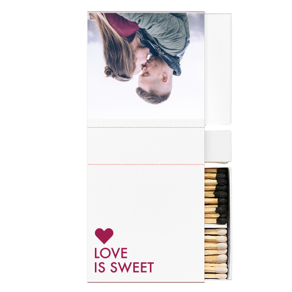 Love is Sweet Custom Photo Match Two-Chamber Matchbox (Photo)