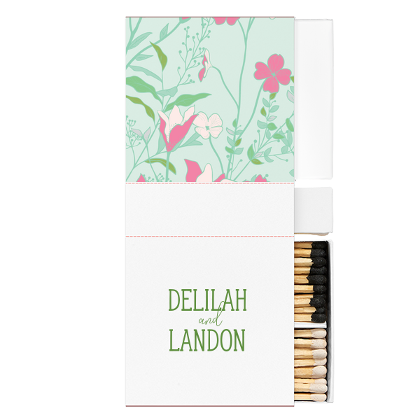Pastel Wildflower Full Color Match Two-Chamber Matchbox (Photo)