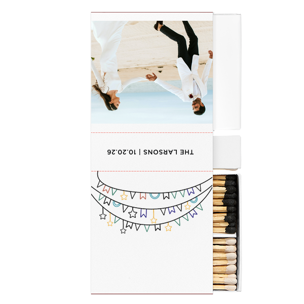 Celebration Banner Custom Photo Match Two-Chamber Matchbox (Photo)