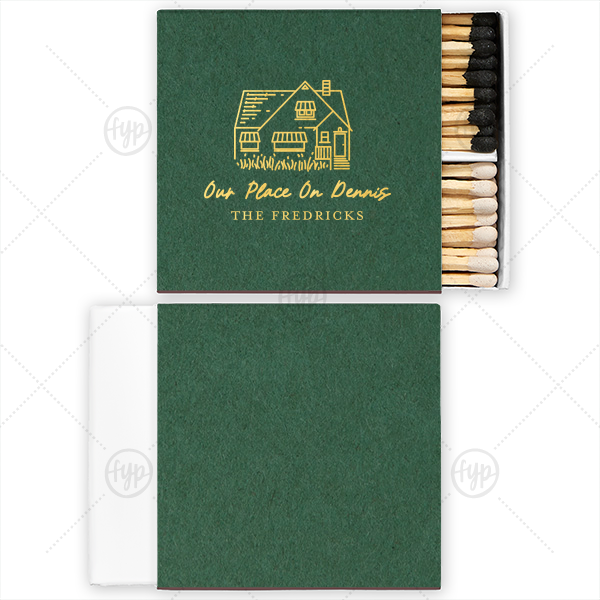 Illustrated House Matches Two-Chamber Matchbox (Foil)