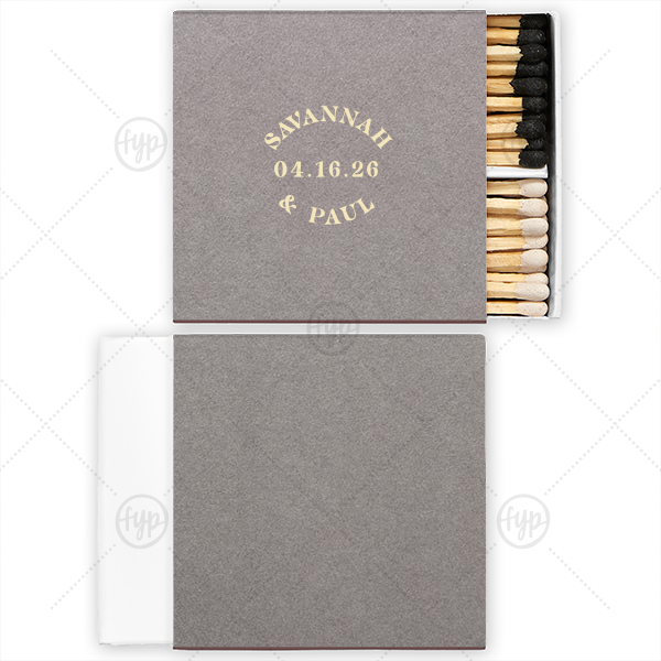 Retro Wedding Matches Two-Chamber Matchbox (Foil)