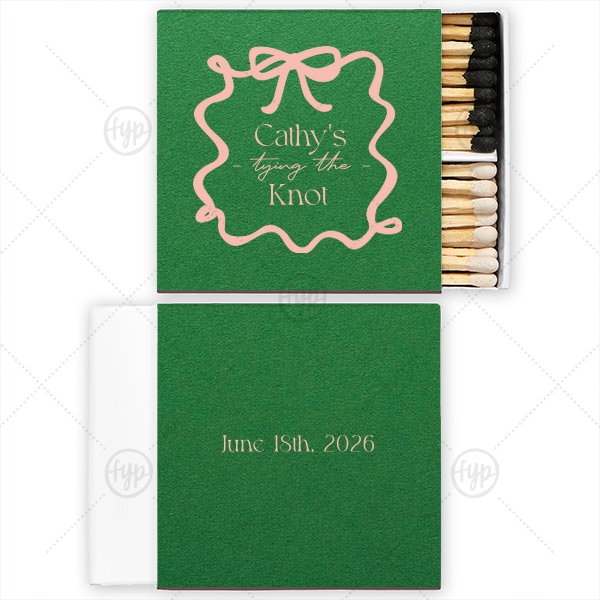Ribbon Bridal Shower Matchbox Two-Chamber Matchbox (Foil)