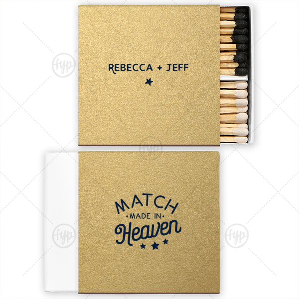 Match Made in Heaven Names Wedding Match Two-Chamber Matchbox (Foil)