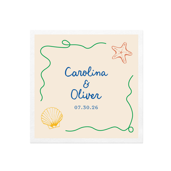 Seaside Shell & Star Photo Napkin Luncheon Napkin (Photo)