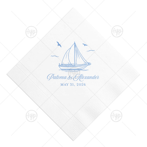 Sailboat Nautical Nuptial Napkin