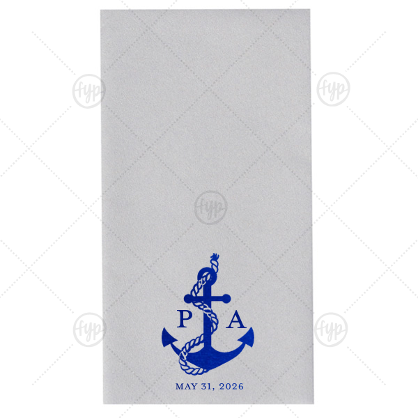 Anchor Nautical Nuptial Napkin Paper Guest Towel (Foil)