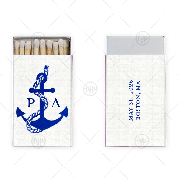 Anchor Nautical Nuptial Matchbox Classic Matchbox (Foil)