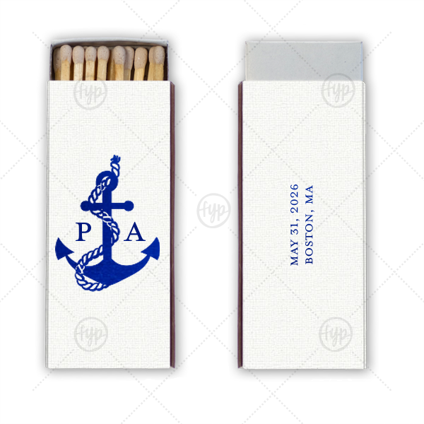 Anchor Nautical Nuptial Matchbox Candle Matchbox (Foil)