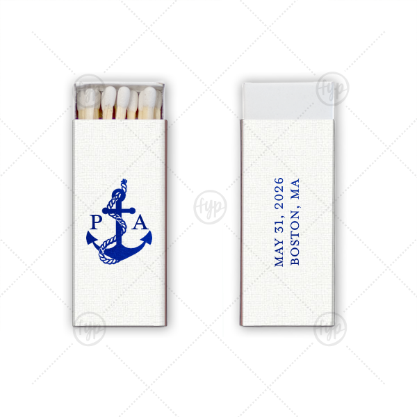 Anchor Nautical Nuptial Matchbox Mini Matchbox (Foil)