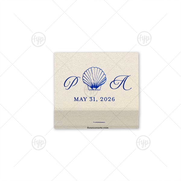 Seashell Initials Matchbook 30-Strike Matchbook (Foil)