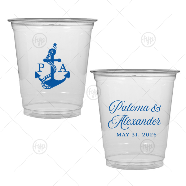Anchor Nautical Nuptial Cup 8-oz. Soft Plastic Cup (Ink)