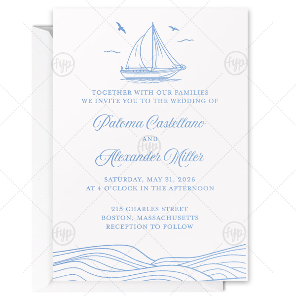 Nautical Nuptial Invitation Arch Invitation (Foil)