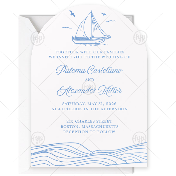 Nautical Nuptial Invitation Arch Invitation (Foil)
