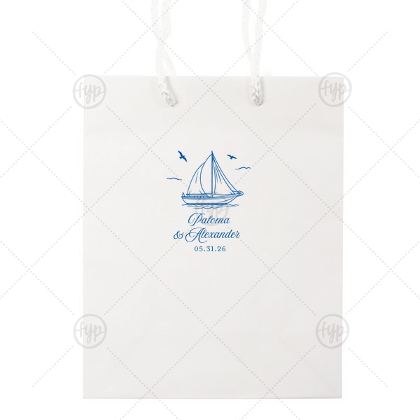 Sailboat Nautical Nuptial Gift Bag Classic Gift Bag (Foil)