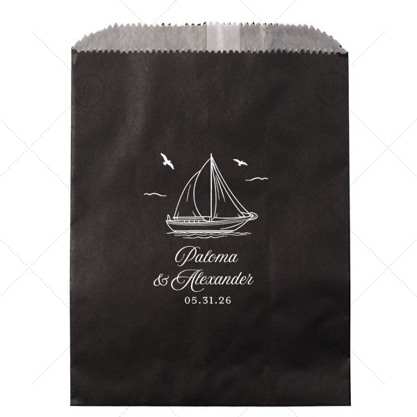 Sailboat Nautical Nuptial Gift Bag Cookie Bag (Foil)