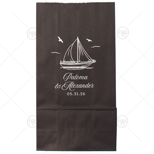 Sailboat Nautical Nuptial Gift Bag Popcorn Bag (Foil)