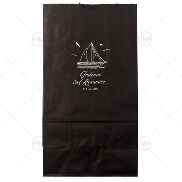 Sailboat Nautical Nuptial Gift Bag Lunch Bag (Foil)
