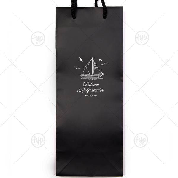 Sailboat Nautical Nuptial Gift Bag Classic Wine Bag (Foil)