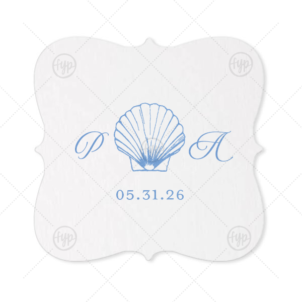 Seashell Monogram Coaster Fancy Coasters