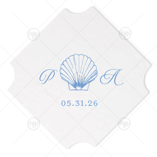 Seashell Monogram Coaster Modern Coasters
