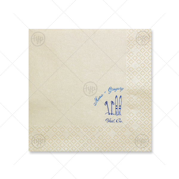 Couples Ski Napkin Luncheon Napkin (Foil)