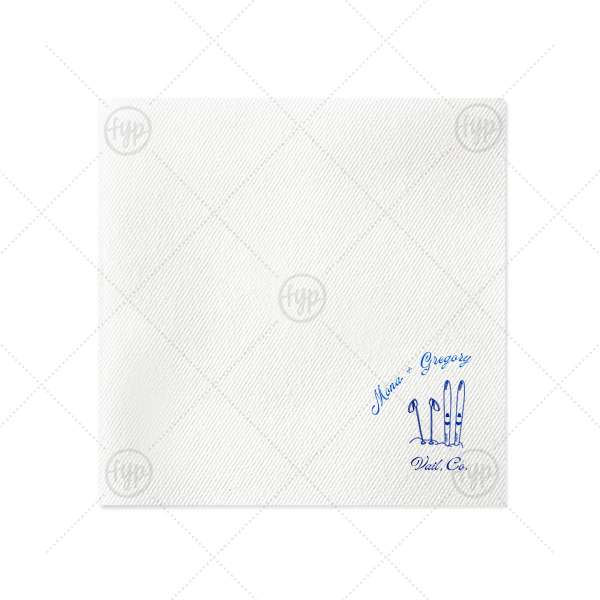 Couples Ski Napkin Luncheon Napkin (Foil)