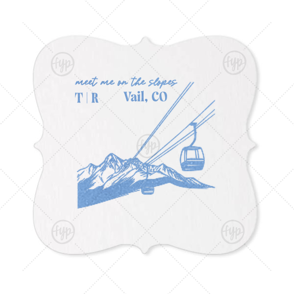 Meet Me At The Slopes Coaster Fancy Coaster (Foil)