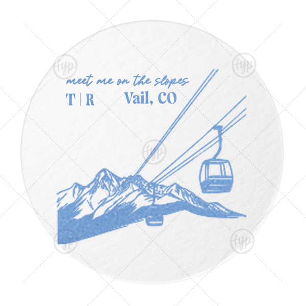 Meet Me At The Slopes Coaster Round Coaster (Foil)