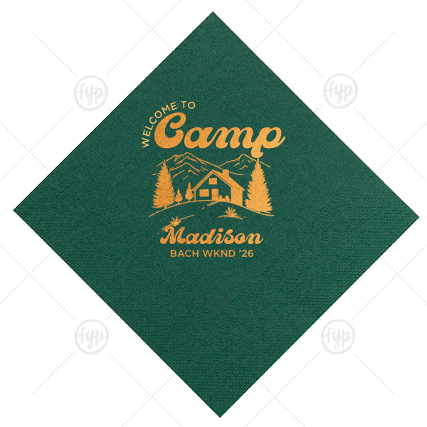 Welcome to Camp Bachelorette Napkin Cocktail Napkin (Foil)