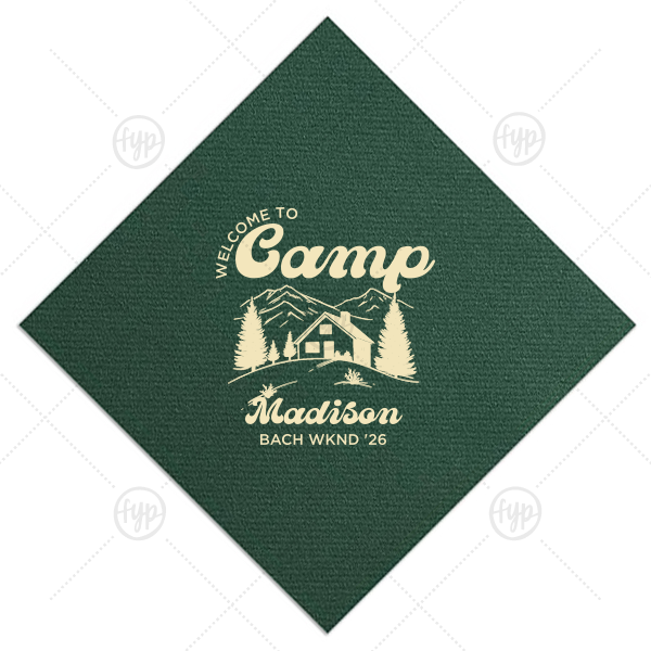 Welcome to Camp Bachelorette Napkin Cocktail Napkin (Foil)