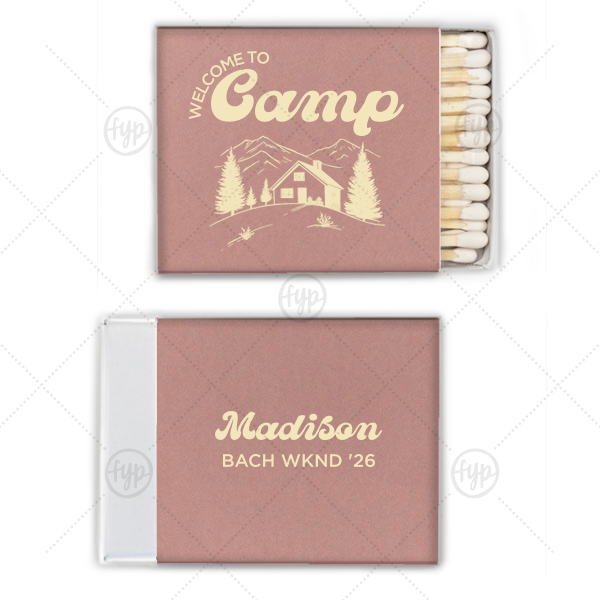 Welcome to Camp Bachelorette Matchbox Square Matchbox (Foil)