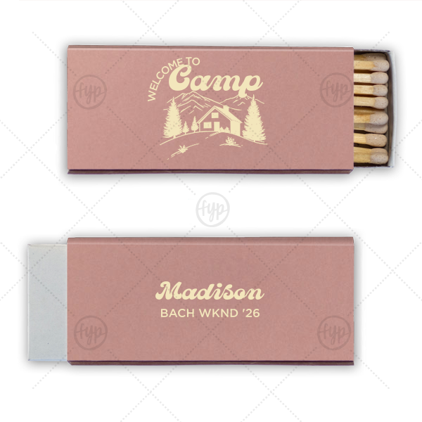 Welcome to Camp Bachelorette Matchbox Candle Matchbox (Foil)