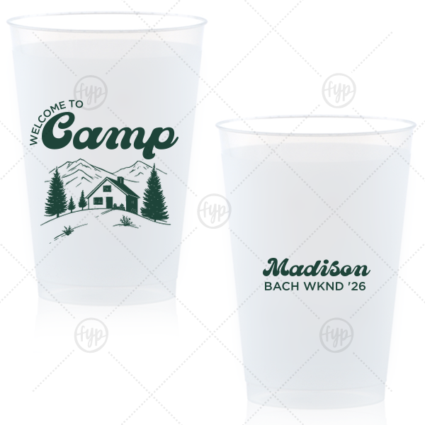 Welcome to Camp Bachelorette Cup 12-oz. Frosted Cup (Ink)