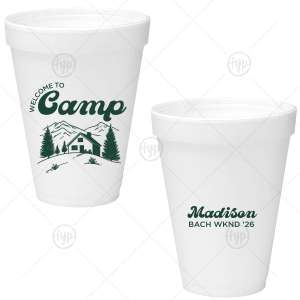 Welcome to Camp Bachelorette Cup 12-oz. Styrofoam Cup (Ink) 