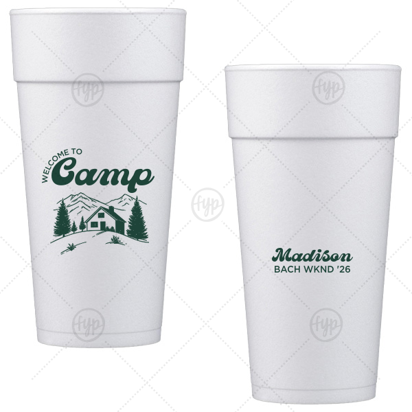 Welcome to Camp Bachelorette Cup 24-oz. Styrofoam Cup (Ink) 