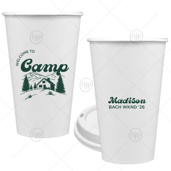 Welcome to Camp Bachelorette Cup 16-oz. Single Wall Paper Hot Cup (Ink)