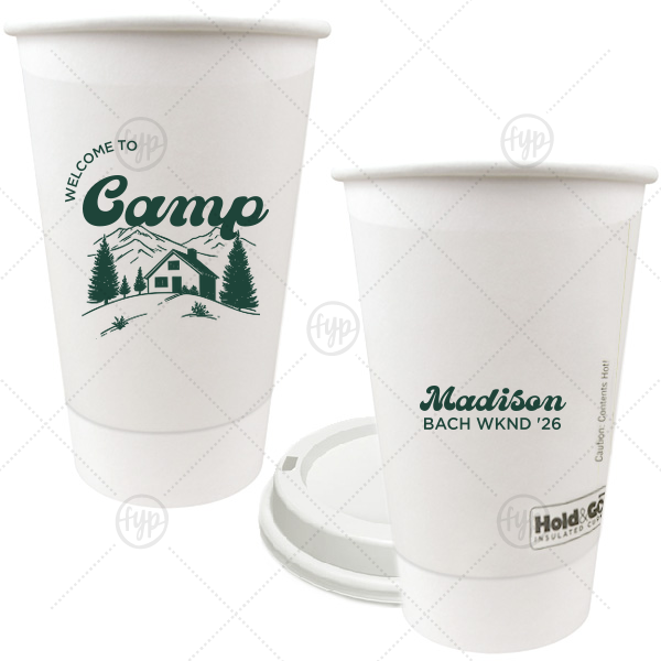 Welcome to Camp Bachelorette Cup 16-oz. Double Wall Paper Hot Cup (Ink)