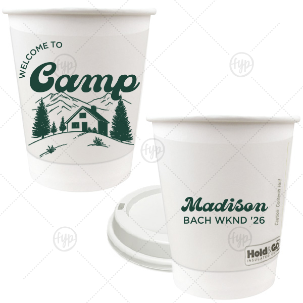 Welcome to Camp Bachelorette Cup 8-oz. Double Wall Paper Hot Cup (Ink)