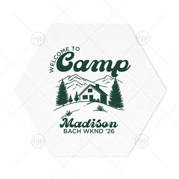 Welcome to Camp Bachelorette Coaster Hexagon Coaster (Foil)