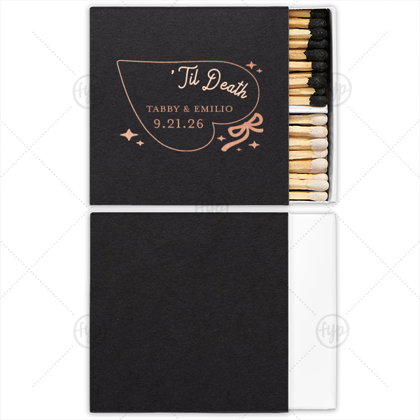 Til Death Heart Matchbox Large Square Matchbox