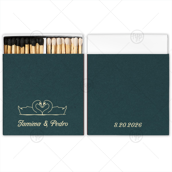 Swan Lovers Matchbox Two-Chamber Matchbox (Foil)