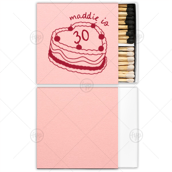 Cherry Cake Matchbox Large Square Matchbox