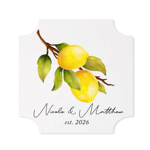 Classic Italian Wedding Lemon Coasters Modern Coaster (Photo)