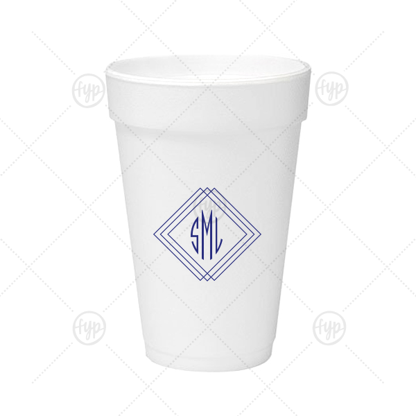 Prism Frame Monogram Cup 16-oz. Styrofoam Cup (Ink) 
