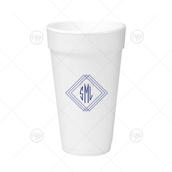 Prism Frame Monogram Cup 20-oz. Styrofoam Cup (Ink) 