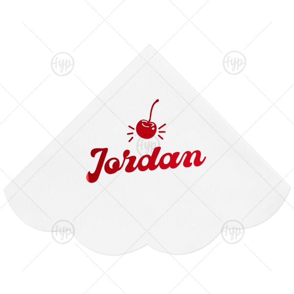 Happy Cherry Napkin Scalloped Luncheon Napkin (Foil)