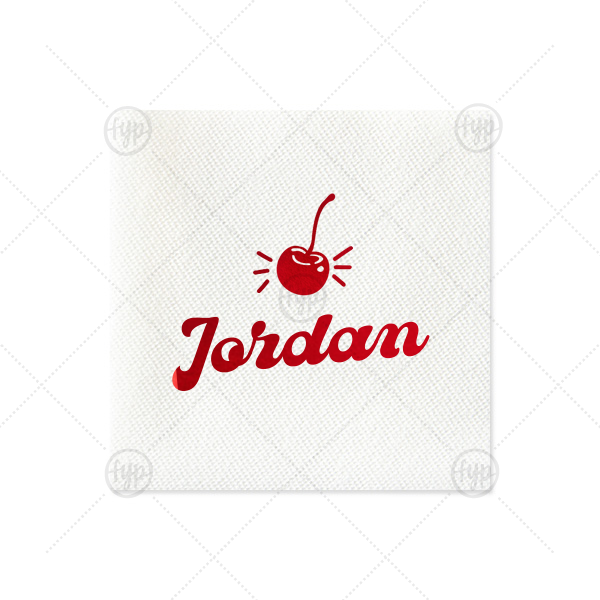 Happy Cherry Napkin Petite Cocktail Napkin (Foil)